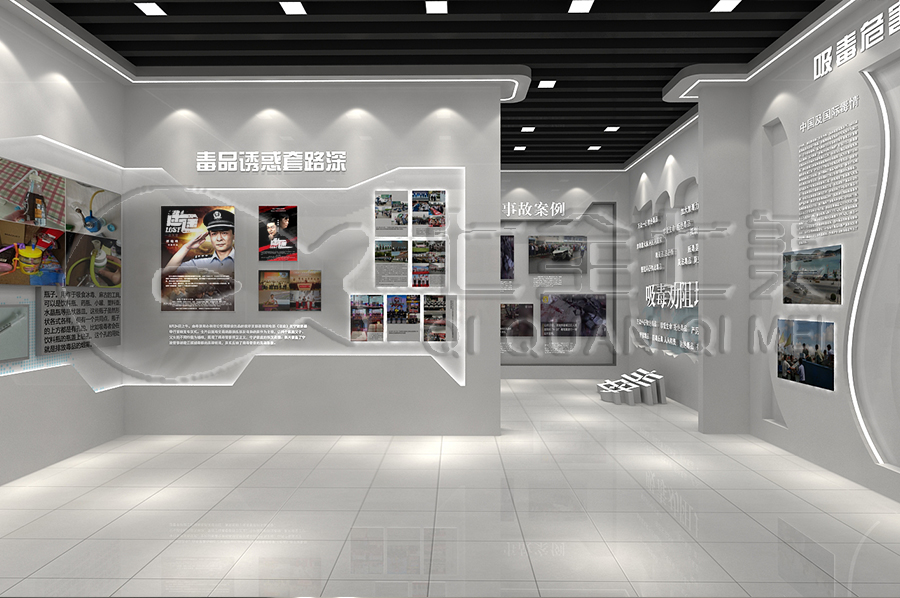 中小學(xué)生禁毒教育展廳規(guī)劃方案-禁毒教育展示館互動設(shè)備-青少年禁毒教育展示館設(shè)計平面圖
